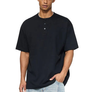 Camiseta Henley de Manga Corta para Hombre, Personalizada con Logotipo Bordado, 100% Algodón, 260 g/m², Cuello Redondo, Estilo Urbano - Product Image 3