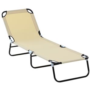 Sedia a Sdraio Pieghevole da Esterno in Robusto Tessuto Oxford, Reclinabile a 5 Livelli, per Campeggio, Prendisole, Patio o Giardino - Product Image 1