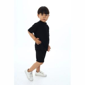 Ensemble T-shirt et short pour enfants, couleur unie, personnalisé, en coton de bambou, tenue à manches courtes pour enfants, ensembles de vêtements avec t-shirt - Product Image 5