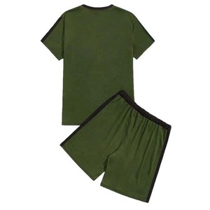Ensemble T-shirt et short pour homme, tenues décontractées pour homme, ensemble deux pièces 2028, vêtements d'été pour homme, ensemble short en coton, service OEM - Product Image 2
