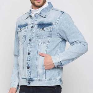Chaqueta de Mezclilla de Algodón Personalizable de Alta Calidad para Hombre, Estilo Urbano, Invierno, OEM, Venta al por Mayor, Estilo High Street, con Botones de Cuerno - Product Image 2