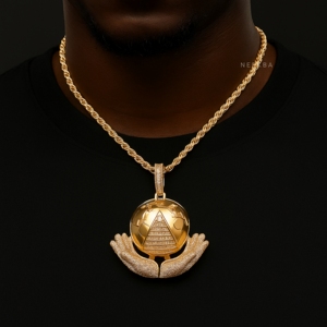 The World Is Yours Pendant - VVS Moissanite Pendant in 925 Sterling Silver Timeless Shine Handcrafted by Skilled Indian Artist - Product Image 1