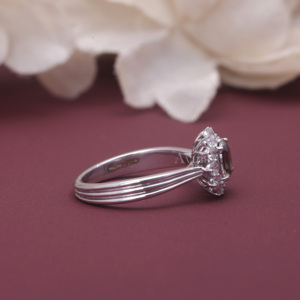 IGI Certified Lab Grown Round Diamond Floral Halo Engagement Ring in Solid 925 Sterling Silver Vintage Style Diamond Ring - Product Image 3