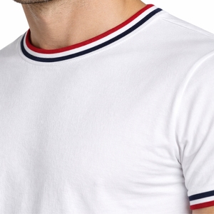 Camiseta de Algodón Personalizada para Hombre con Cuello Redondo y Ribetes en Contraste, Premium, Elegante, Cómoda, Moderna, Suave y de Calidad - Product Image 4