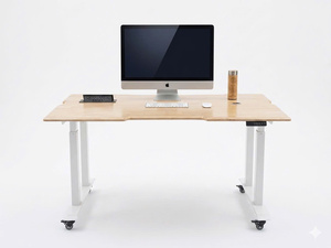 Ergonomic Extendable Modern <b>Adjustable</b> Standing <b>Desk</b> with Steel Top White Frame for Home <b>Office</b> & Living Room Use (DIY Assembly) - Product Image 3