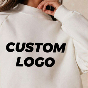Sudadera de felpa 100% algodón ecológica personalizada para mujer, estilo oversize con hombros caídos, cuello simulado y cuello redondo, parte delantera lisa. - Product Image 3