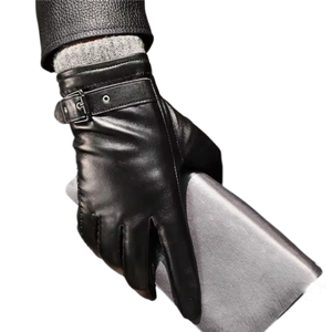 ถุงมือหนังแกะแท้สำหรับฤดูหนาวที่ทันสมัยและอบอุ่นสำหรับผู้ชาย ถุงมือสวมใส่สบาย รองรับหน้าจอสัมผัส เหมาะสำหรับใช้ในชีวิตประจำวันและทำงาน - Product Image 3