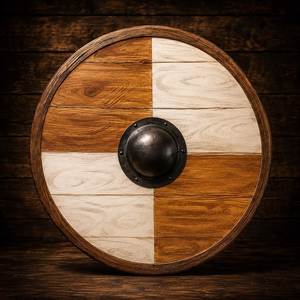 Escudo Vikingo Rústico de Madera, Escudo Redondo Medieval de Alta Resistencia Tallado a Mano para Eventos Históricos y Decoración del Hogar - Product Image 5