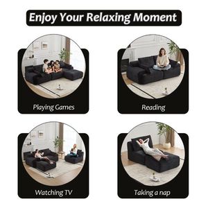 Modern Pet-Friendly Corduroy F Sectional Sofa Large Memory Foam Compressed Living Room Couch Cloud Modular Design - Product Image 5