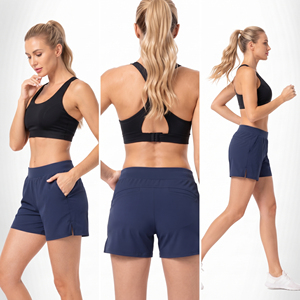 <b>Ladies</b> Elastic Waist Athletic Shorts 100% Polyester Breathable Yoga <b>Trainer</b> Shorts Knitted Sport Shorts Women Running Shorts - Product Image 5