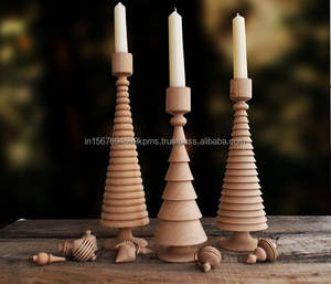 Nordic Decorative <b>Wooden</b> Candle Holder Pillars 100% Natural And Eco Friendly Wood Craft decorative Christmas <b>Candlestick</b> Stand - Product Image 4