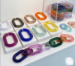 Decoración de Pared de Eslabones de Cadena de Resina Transparente y Colorida, Decoración Moderna Lavable para Sala de Estar y Oficina, Temas de Letras y Naturaleza, Boda - Product Image 3