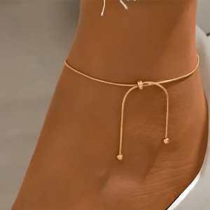 DANTA Fine Anklet-Hallmark Silver Elegant <b>Gold</b> Plated Adjustable Chain <b>Ankle</b> <b>Bracelet</b> for Women India Origin Everyday Wear - Product Image 1