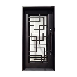 Wrought iron main door; rust-resistant powder-coated finish; easy to install; exquisite glass detailing;suitable for outdoor use - Product Image 2