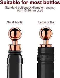 Bouchon de bouteille de vin en cuivre 95 mm, bouchon d'étanchéité métallique avec fermeture en caoutchouc strié, qualité alimentaire, réutilisable pour bouteilles de vin - Product Image 6