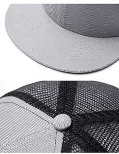 Gorra Trucker Unisex Ajustable de Color Sólido con Malla, Estilo Casual, 6 Paneles, Cierre a Presión, Blanca y Negra para Adultos, Primavera Verano - Product Image 4