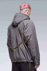 Men's <b>Techwear</b> Hooded <b>Jacket</b> Waterproof Windbreaker Tactical Streetwear Urban Functional High Neck Grey Outerwear Coat Wholesale - Product Image 3