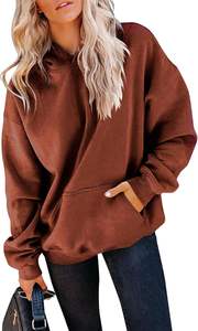 Sudadera con Capucha de Punto para Mujer, Corte Cómodo, Forro Polar Suave, Textura Lisa, Estilo Urbano, 360g, Ecológica, para Uso Diario al Aire Libre - Product Image 2