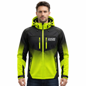 Veste Softshell de Course Moto OEM à Capuche Imprimée Personnalisée Coupe-Vent Imperméable pour Moto et Activités de Plein Air - Product Image 2