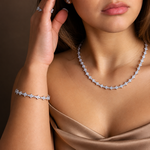 Bracelet tennis en diamant CZ rond brillant de 5 mm, serti à quatre griffes ouvertes, 6, 7, 8, 9 pouces, or, argent, platine, bijoux de mariée - Product Image 4