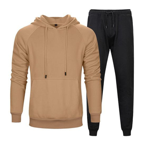 Men Sport Gym Sets Custom Tracksuit Sweat Pants High Quality <b>Plain</b> <b>Hoodies</b> Custom Logo Fitness Set - Product Image 3