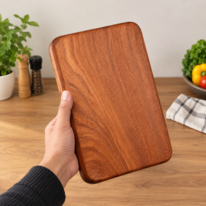 Planche à découper en bois naturel Daystar Trade, bords arrondis, réutilisable, pour la préparation des aliments - Product Image 3