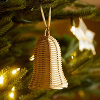 Neues Design Glocken Rattan Weihnachts baum Dekorationen Luxus Noel hängende Ornamente Großhandel Feiertage Dekor
