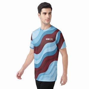 T-shirt décontracté pour homme en coton et polyester sublimé, impression graphique personnalisée, manches courtes, tee-shirt tendance, streetwear quotidien, vente en gros - Product Image 3