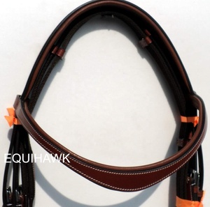 Brida de caballo inglés de cuero Premium Acolchado de cuero suave fresado de vaca con hebillas de acero inoxidable para montar - Product Image 3