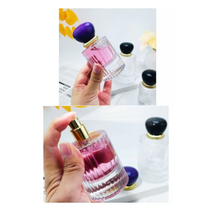 Bouteille de parfum en gros, style tasse à thé chinoise, 50 ml, 100 ml, en verre irrégulier poli, avec capuchon et étiquettes cosmétiques transparentes - Product Image 6