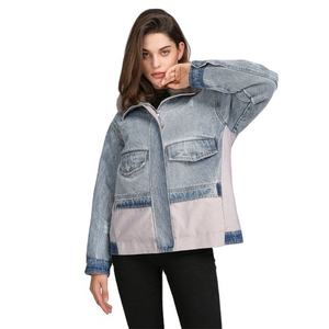 Chaqueta de Mezclilla para Mujer, OEM 2026, Personalizada, con Cuello de Piel Sintética, Lavada, para Invierno - Product Image 2