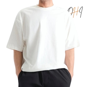 Camiseta Blanca Oversize Unisex con Logo Personalizado, 100% Algodón, de Alto Gramaje, Lisa, Estilo Urbano, Hombro Caído, Cuello Redondo, Venta al por Mayor - Product Image 1