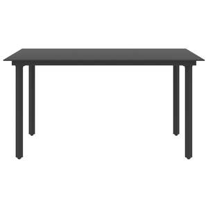 Set da pranzo in PVC Rattan da 7 pezzi in elegante collezione di mobili da esterno neri - Product Image 4