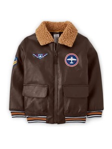 Men's Embroidered Shearling Aviator <b>Jacket</b> Genuine <b>Leather</b> Flight Bomber <b>Jacket</b> Fur Lined Winter <b>Pilot</b> Outerwear OEM Wholesale - Product Image 1