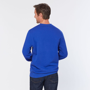 Sweat-shirt à col rond pour homme, bleu royal, coupe classique, en polyester tricoté, décontracté, pour l'automne, séchage rapide, 350g - Product Image 5