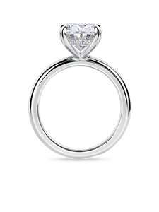 Magnifique bague de fiançailles ovale solitaire avec diamant de laboratoire de 1+ carat et halo caché |   Or jaune, blanc, rose et platine 18 carats - Product Image 2