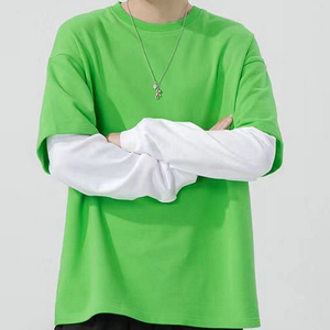 Camiseta de manga larga para hombre, mezcla de algodón de primera calidad, cuello redondo informal, estilo moderno, cómoda y transpirable - Product Image 1