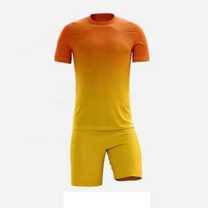 Ensemble de maillots de football pour hommes, imprimé par sublimation, dégradé, manches courtes, col rond, évacuation de l'humidité, coupe athlétique, nom d'équipe personnalisé - Product Image 1
