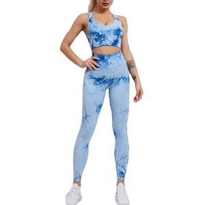 Leggings de Yoga de Cintura Alta para Mujer, Sólidos, de Spandex/Nylon, Transpirables, Ropa Deportiva para Correr, Top de Yoga, Conjunto Deportivo para Gimnasio y Fitness - Product Image 1