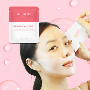 SKINSTRO Masque en gel coréen au collagène et au levan, boîte de 4 feuilles, hydratant et élastifiant, soin du visage, personnalisation disponible - Product Image 1