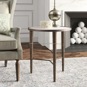 Table de salle à manger haute en aluminium moderne, table à fondue, 6 places, ronde, faite à la main, mobilier de luxe d'Inde - Product Image 3