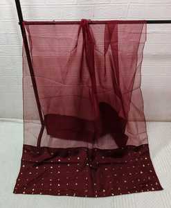 Ensemble de 3 pièces prêt-à-porter en soie brute douce, dupatta en organza doux, dupatta orné de broderies lourdes. - Product Image 3