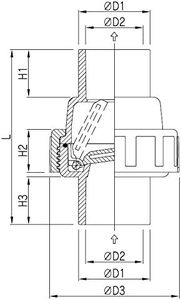 Válvula de Retención Compacta Kansaikako, Resistente a la Corrosión, de Elastómero/NBR, para Agua Industrial, Tamaño de Puerto 40A/50A, KV-020-045 - Product Image 5