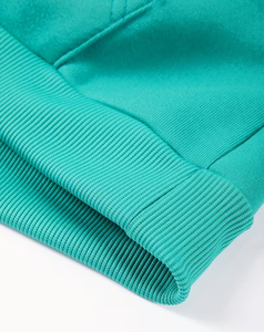 Men's Light Green Hoodie Sweatpants Set Solid Color Casual Winter Wear Polyester/Cotton French Terry Knitted Fabric 380g - Product Image 5