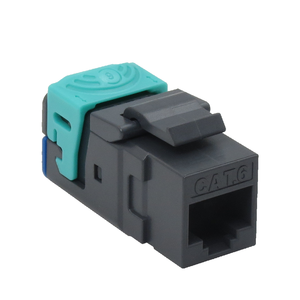 مقبس كيستون RJ45 UTP Cat6 8P8C بزاوية 90 درجة رمادي اللون بدون أدوات مطلي بالذهب معتمد ISO9001 وحدة 8045 للشبكات - Product Image 1