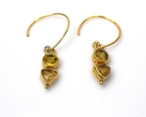 925 Sterling Silver Citrine <b>Dangle</b> <b>Earrings</b> with Rose <b>Gold</b> Plating for Wedding Engagement Gift Special Occasions - Product Image 2