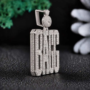 Collar con Colgante de Moissanita “RAGE” con Incrustaciones de Diamantes, Joyería de Moda Hip Hop, Letra con Pavé, Regalo de Lujo para Hombre - Product Image 4