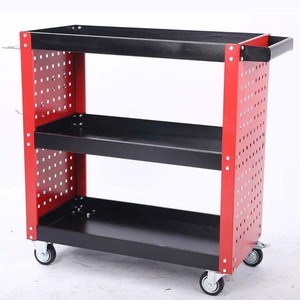 3 Tier High Quality Industrial Metal <b>Tool</b> Cart 4 Drawers Keyed Locking Hanging Back Board Handle Wheel 300kg Load Capacity - Product Image 4