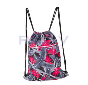 Sac à dos de sport de voyage écologique de haute qualité en gros, imprimé par sublimation, avec cordon de serrage, logo personnalisé, en tissu polyester imperméable - Product Image 5