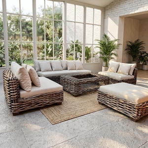 New Durable Modern Minimalist Rattan Living Room Sofa Set Luxury Outdoor Patio Garden Sectional Lounge Seating Cushions Hotel - Product Image 2